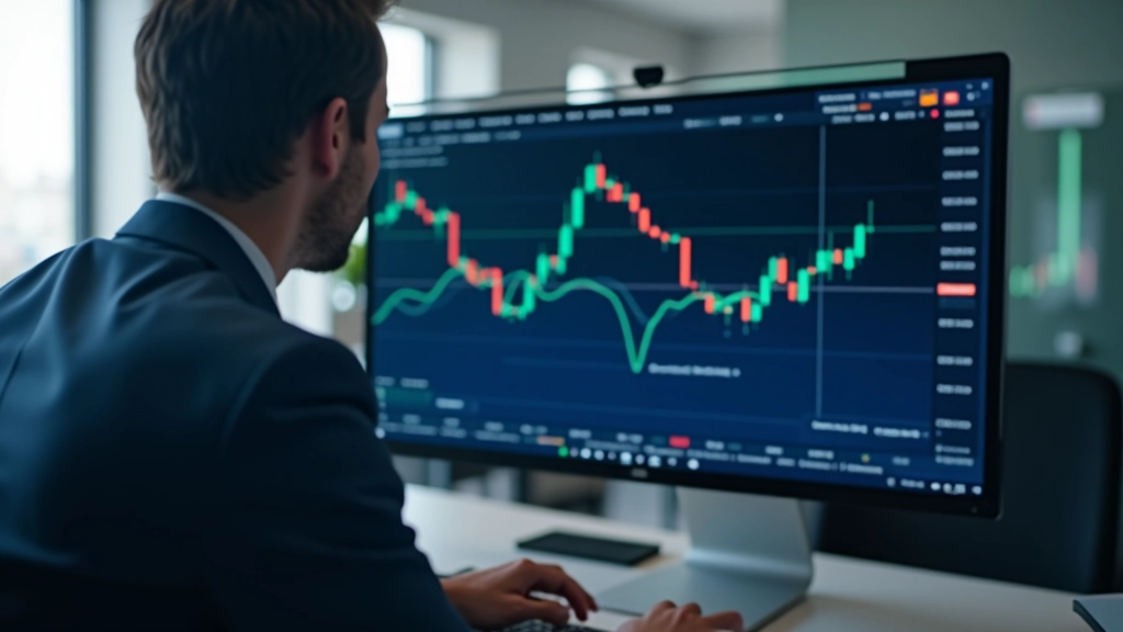 Schermo con grafici di analisi dei mercati finanziari