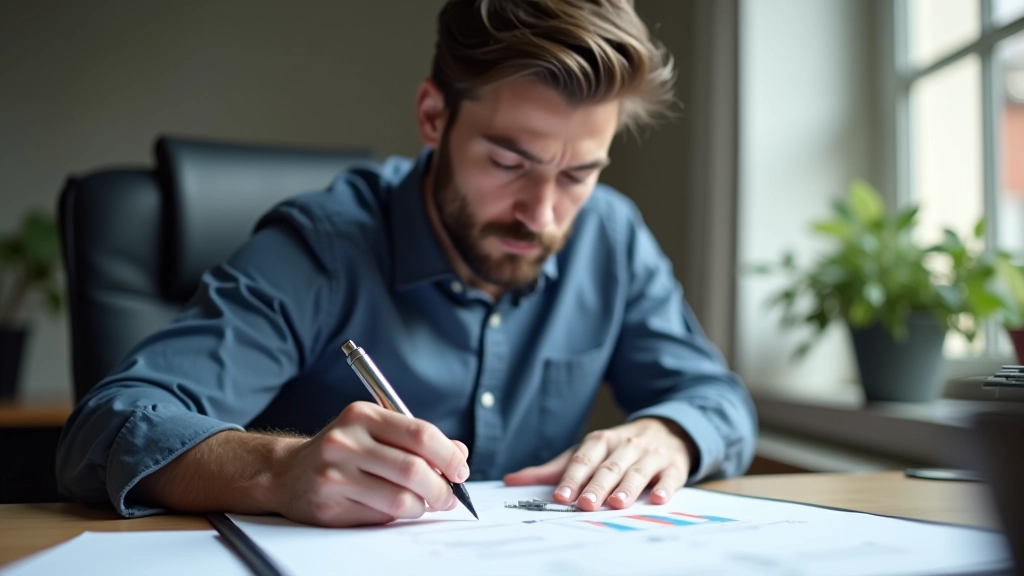 Persona che pratica analisi di mercato su taccuino con grafici disegnati e annotazioni dettagliate in uno spazio di lavoro ordinato